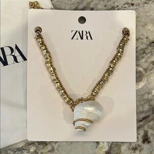 Zara Gold and White Shell Necklace